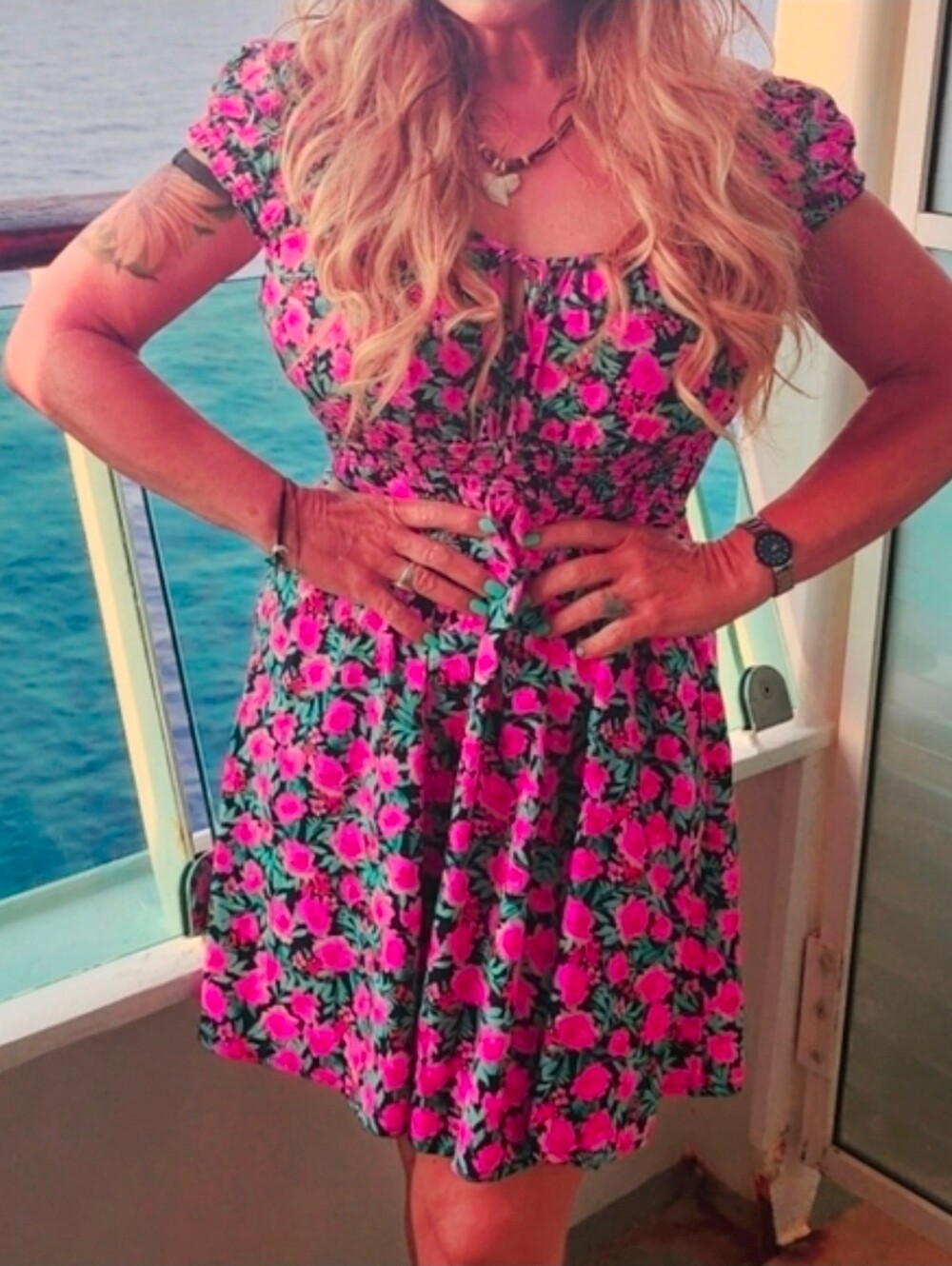 🔥2for$20 Old Navy Pink and Green Floral Dress